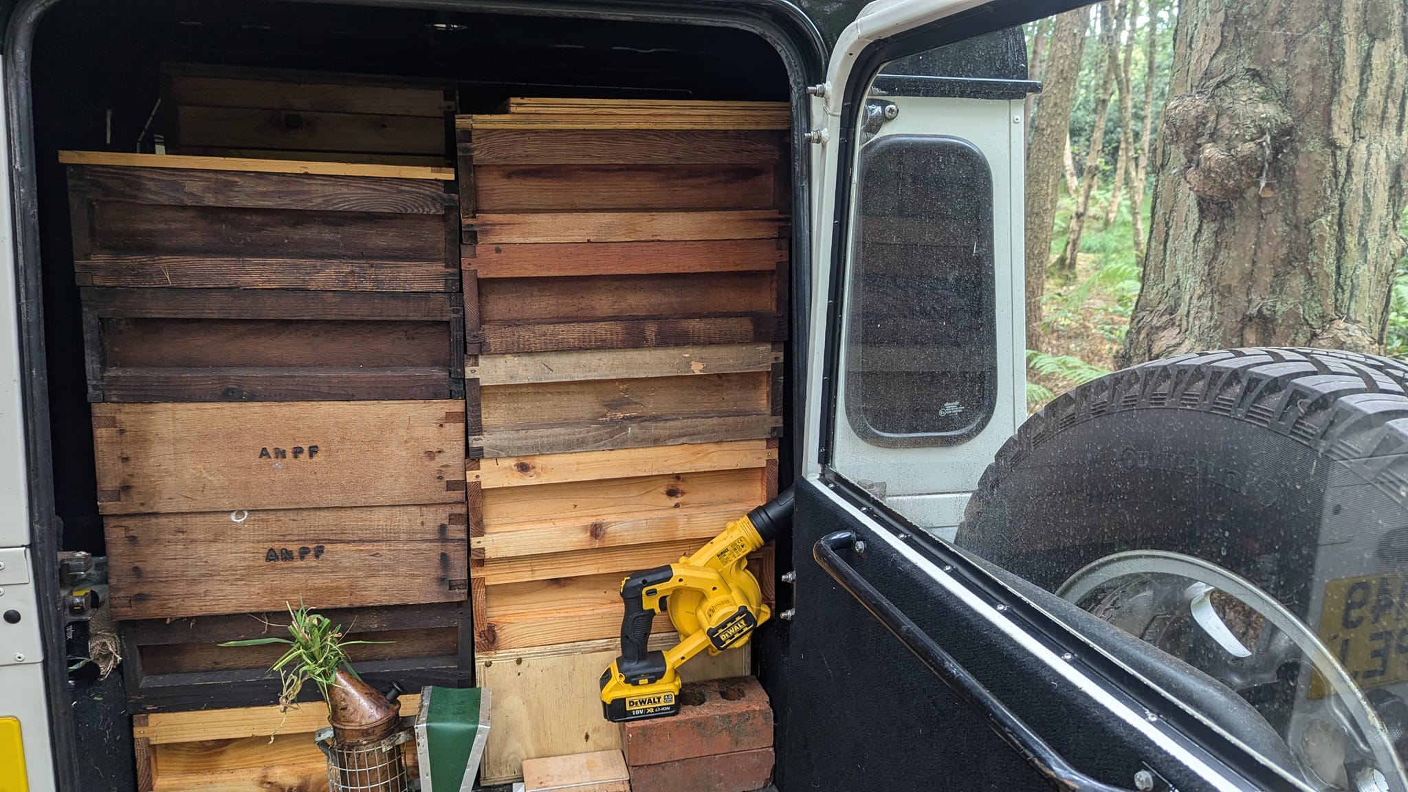 Truck full of honey supers